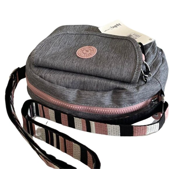 reduced vintage Kipling stemla brand new crossbody bag grey pink - Picture 7 of 9